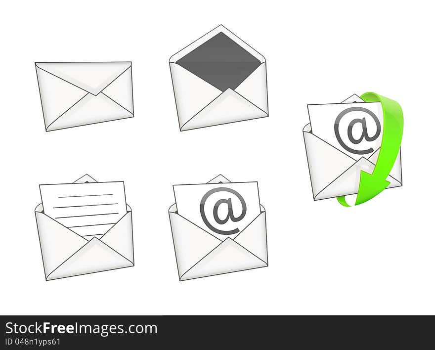 Mail icon pack over white background. Mail icon pack over white background.