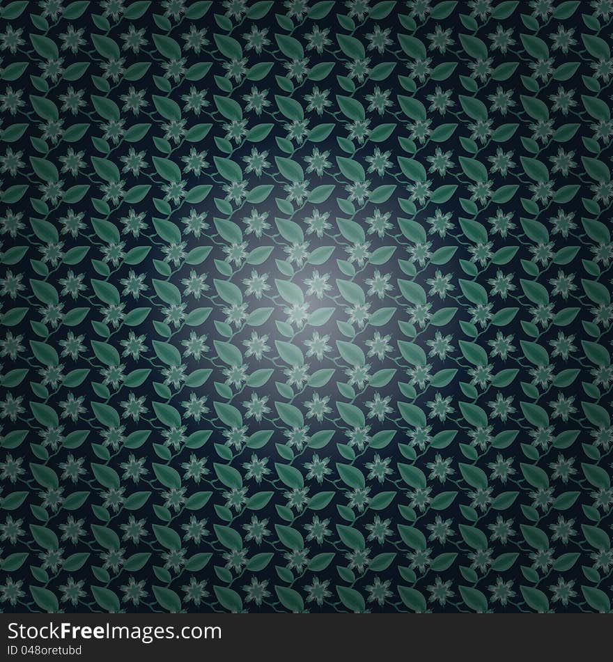 Dark background with floral seamless pattern. Dark background with floral seamless pattern