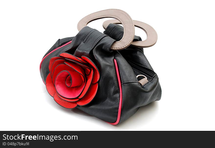 Women  handbag with rose flower