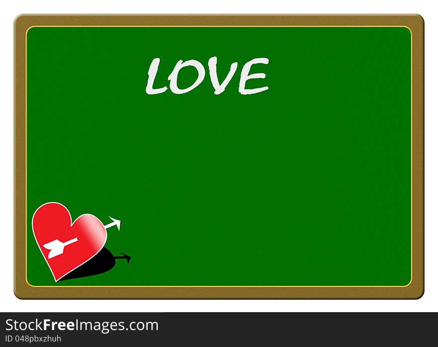 Love sign on teaching board