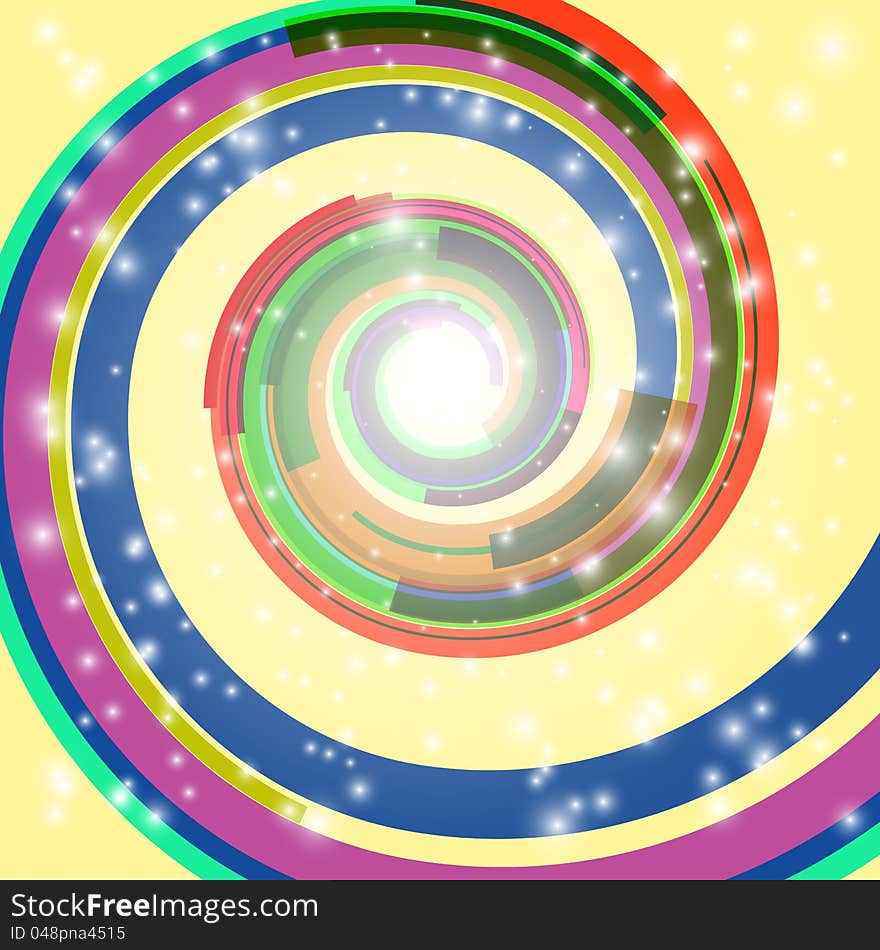 Abstract swirl background. EPS10. Used transparency layers of spotlights and spiral object