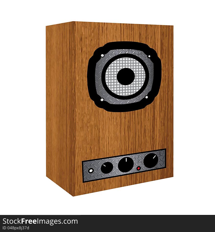 Wooden repro sound system on white background. Wooden repro sound system on white background.