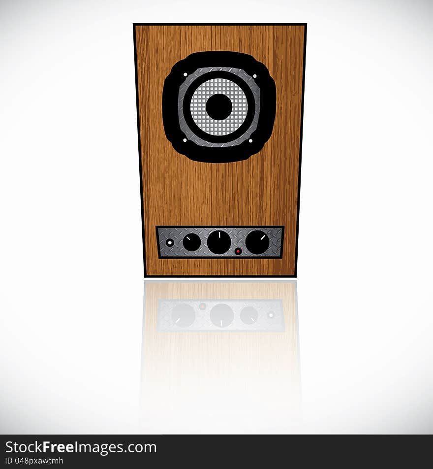 Wooden repro sound system on white background. Wooden repro sound system on white background.