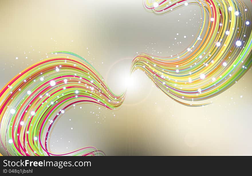 Abstract vector background with bent lines. Abstract vector background with bent lines.