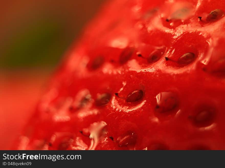 This is macro photo of strawberry