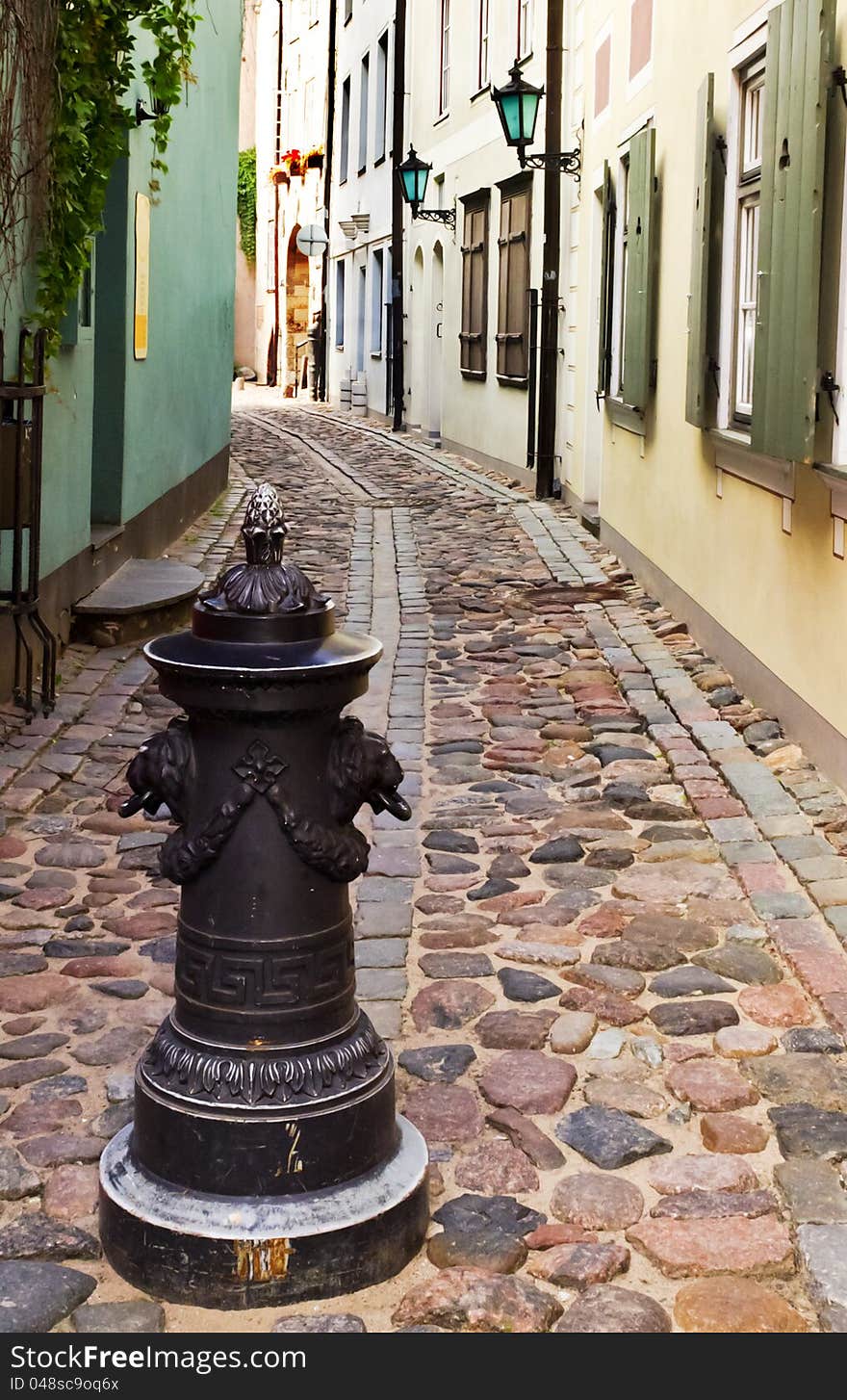 Narrow Street in old Riga city