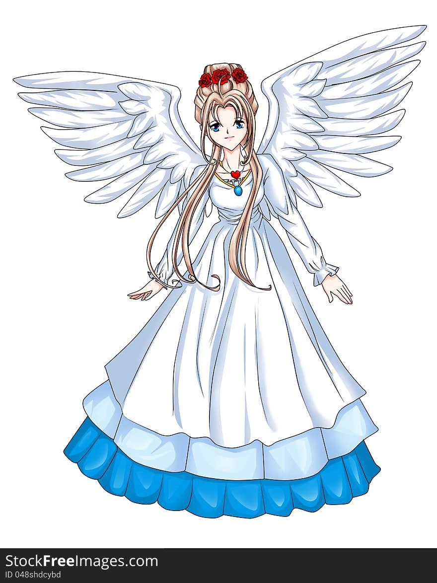 Cartoon illustration of an angel