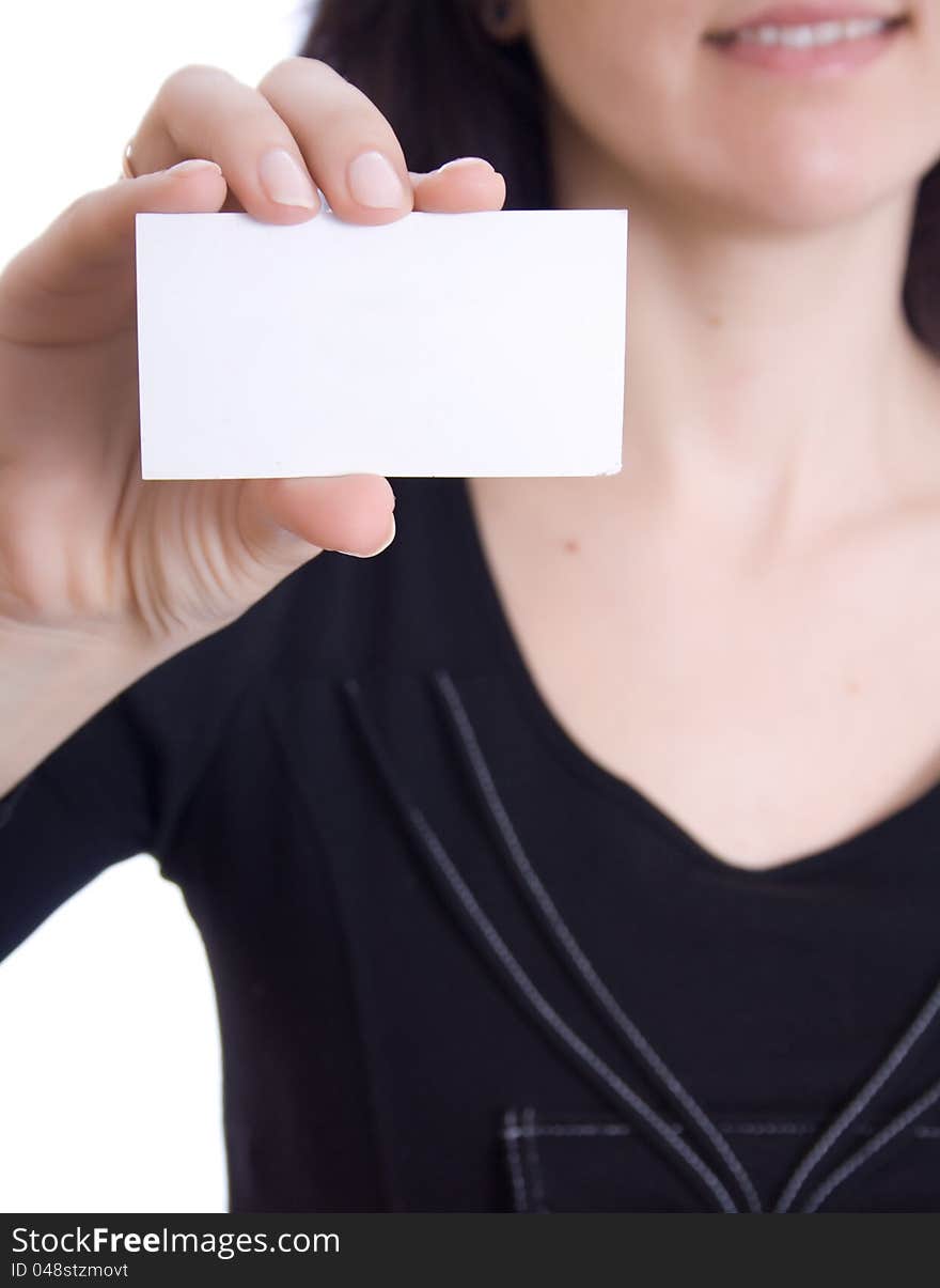 Girl in a business card