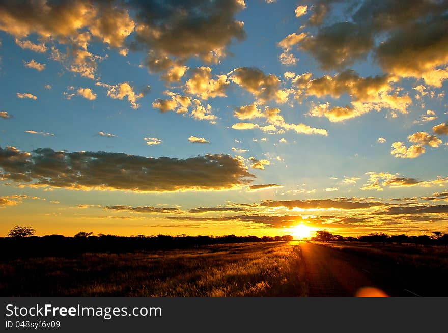 Sunset in Namibia