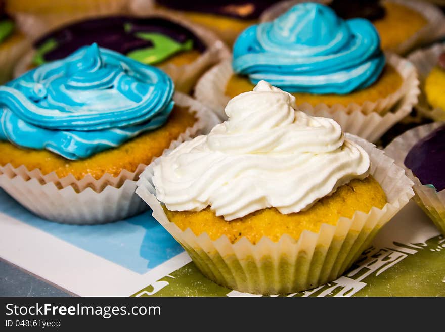 Some sweet and colored cupcakes