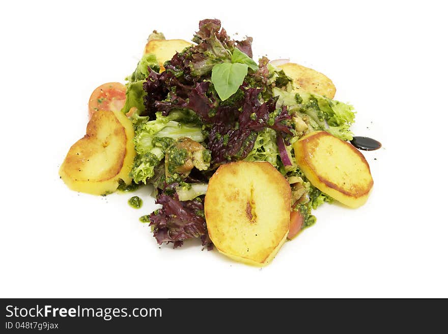 Potato salad and greens