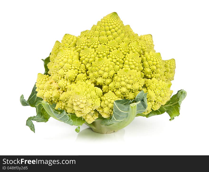 Romanesco broccoli cabbage  isolated on white background