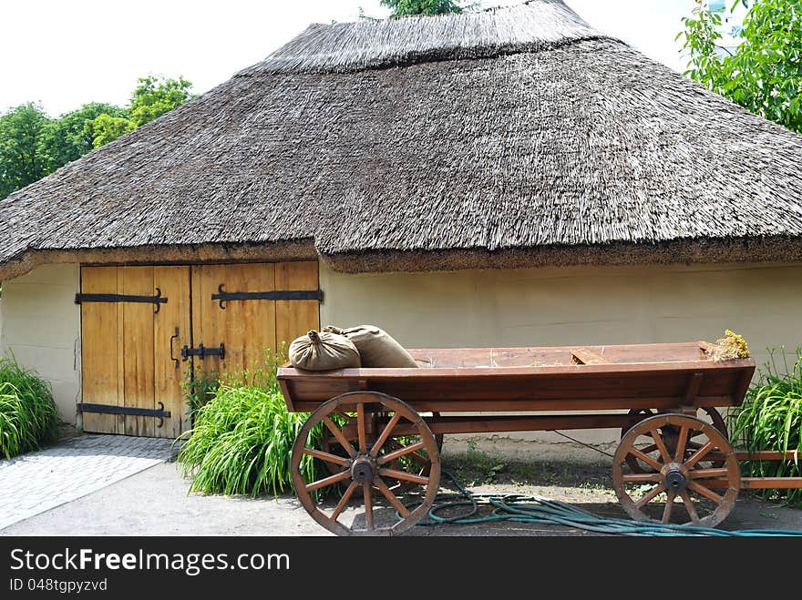 Rural shed under a thatch roof