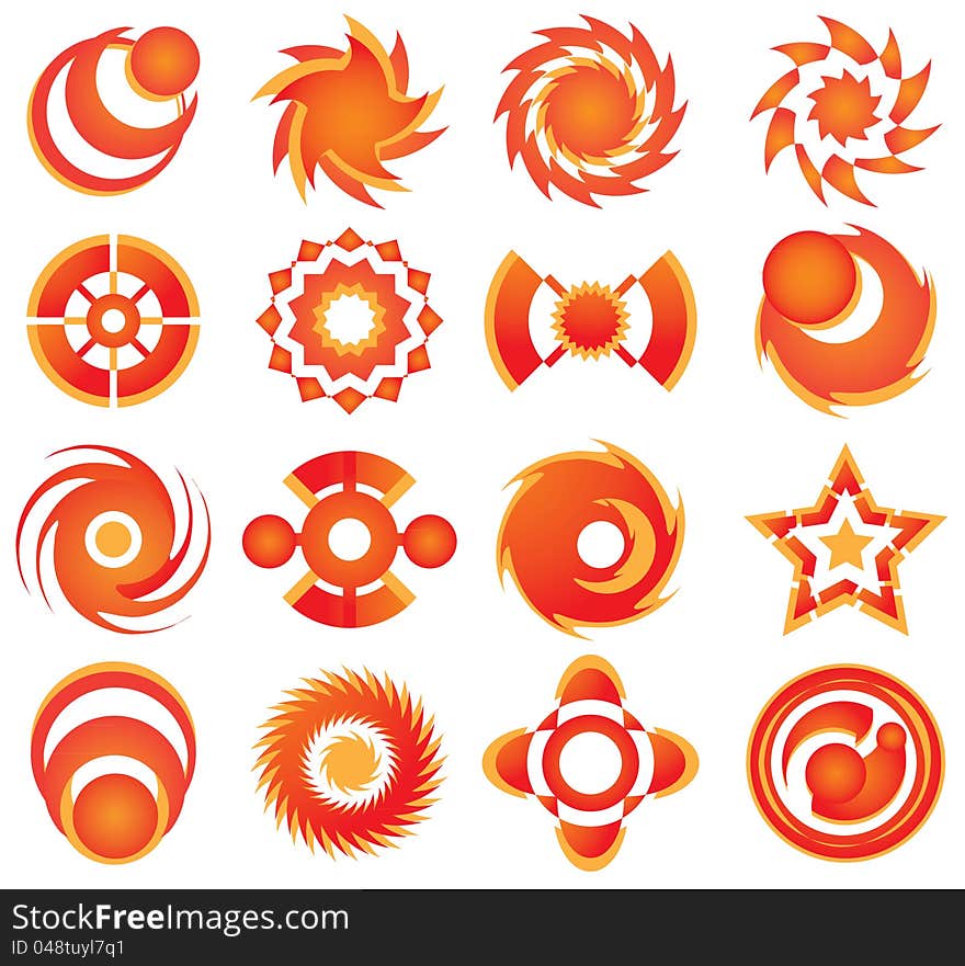 Orange commercial symbols and icons. Orange commercial symbols and icons