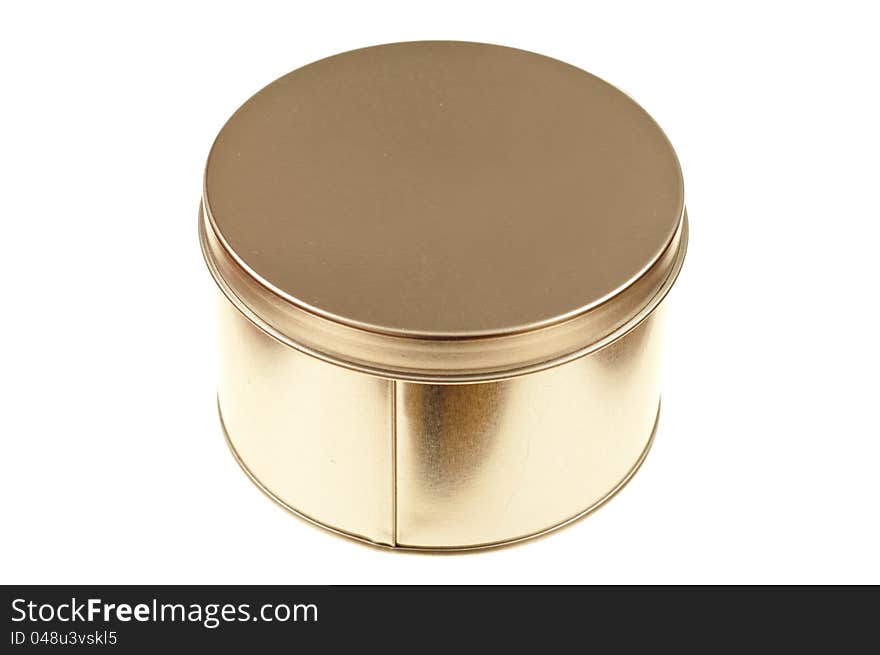 Gold boxi solated on white background