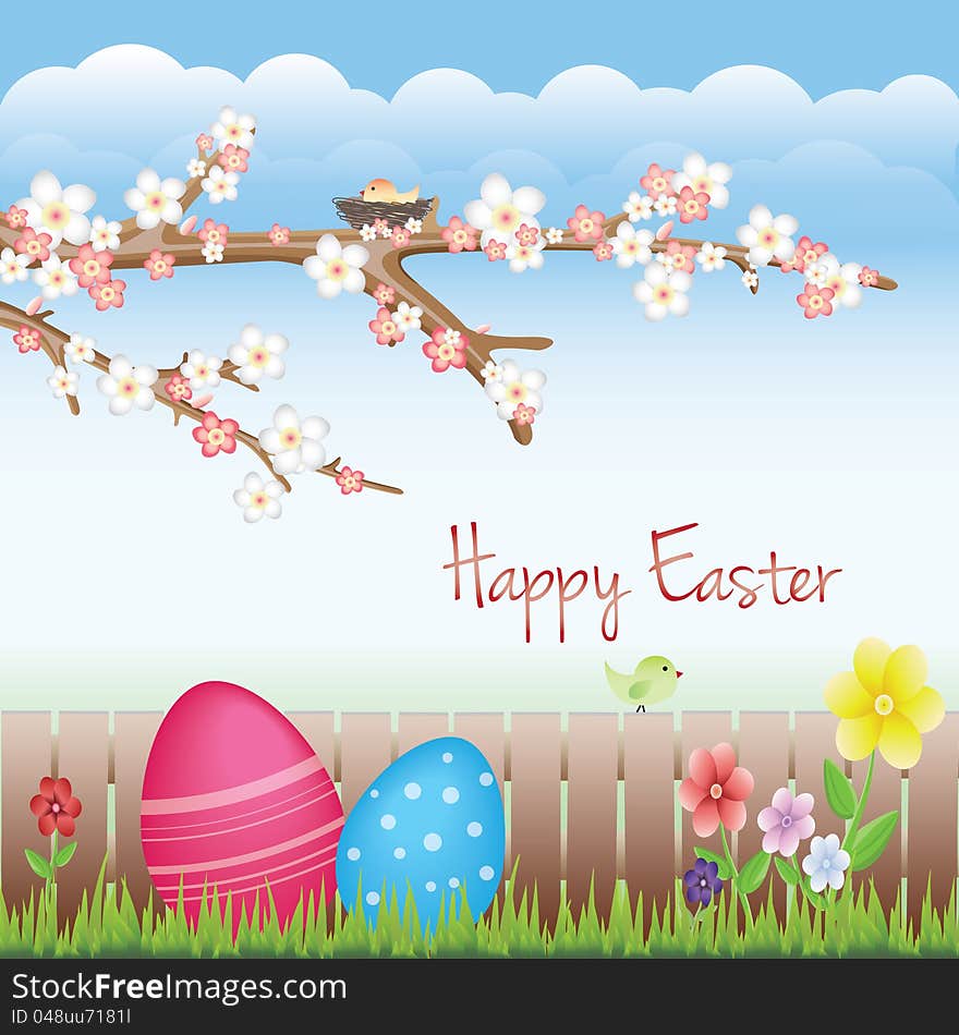 Sweet beautiful easter background with text. Sweet beautiful easter background with text