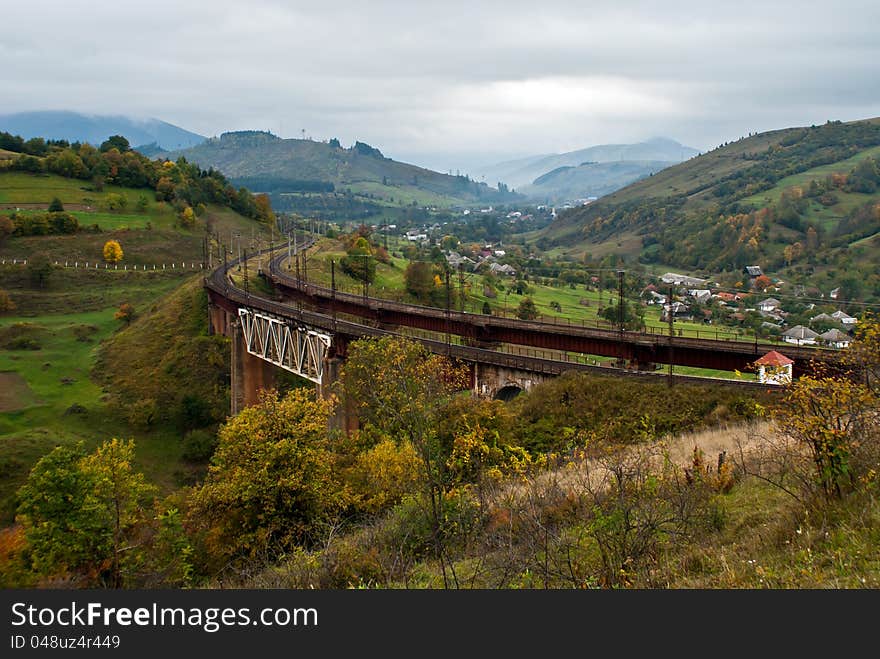 Railway Bridge In The Mountains