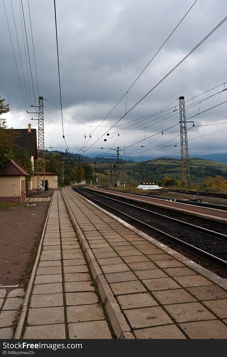 Railway station in the mountains