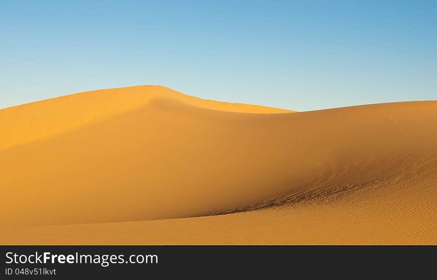 Sand dunes, Erg Chigaga, Moroccan Sahara. Sand dunes, Erg Chigaga, Moroccan Sahara