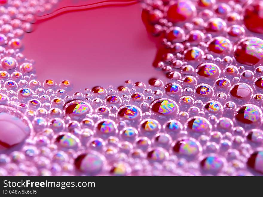 Bubbles of red wine from the different foreshortening  in glass. Bubbles of red wine from the different foreshortening  in glass