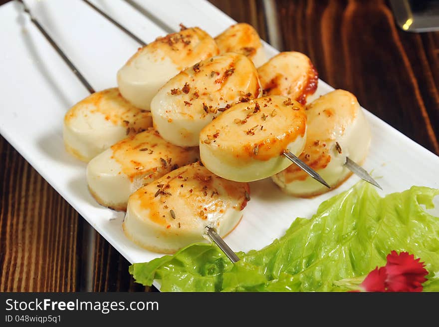 Chinese baked bread with dipping sauce and cumin