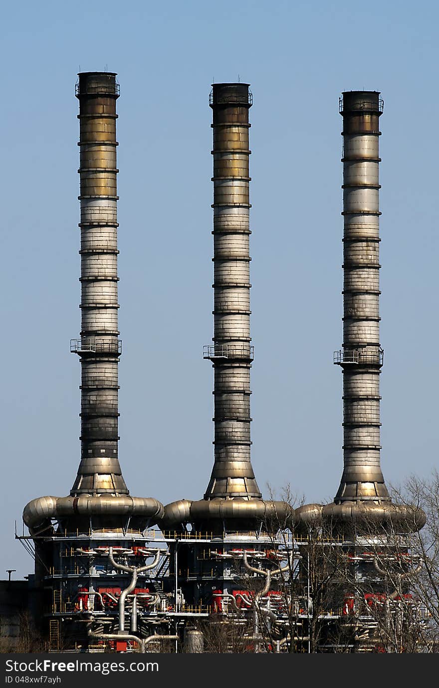 Chimneys of Heating plant in Belgrade,Serbia