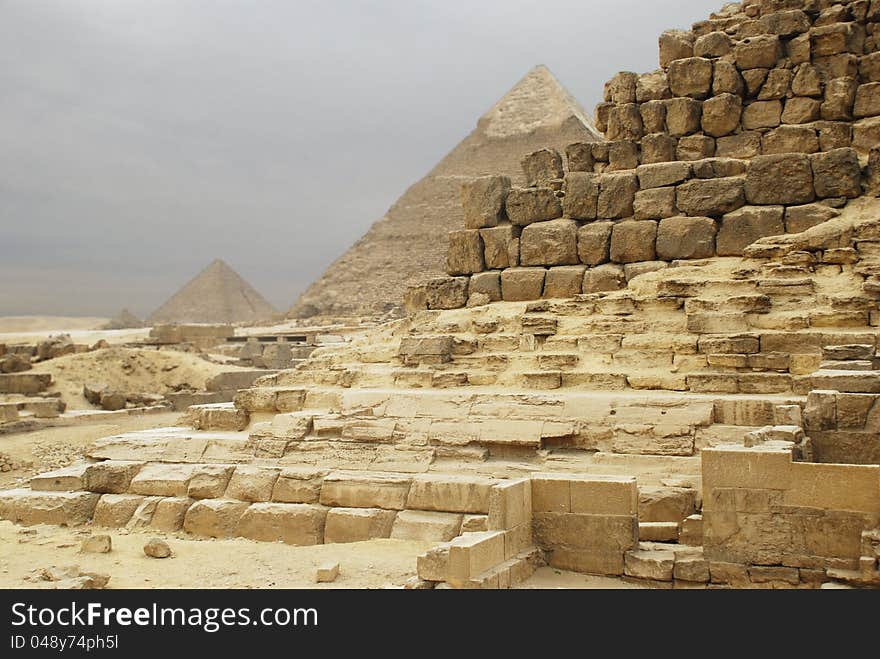 Fragment of Cheops pyramid in Giza, Egypt. Fragment of Cheops pyramid in Giza, Egypt