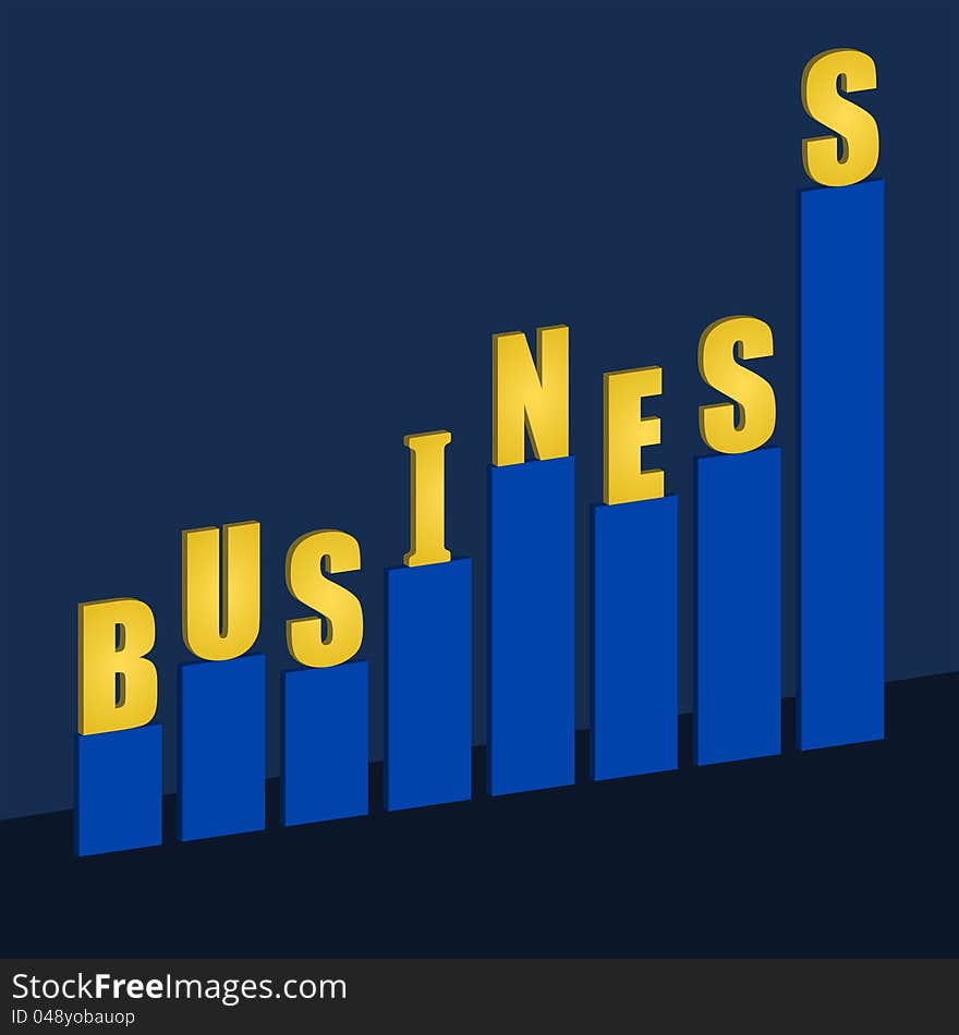 Business graph with a business word on top of it