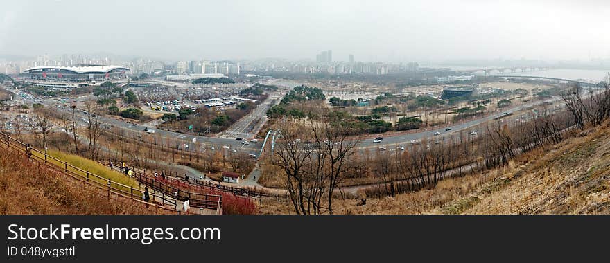 Panoramic view of Seoul near World Cup Stadium