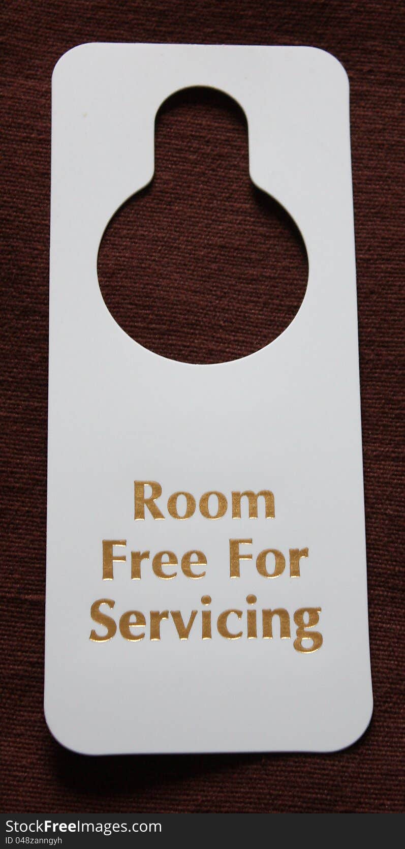 Room Free For Servicing Hotel Door Notice.