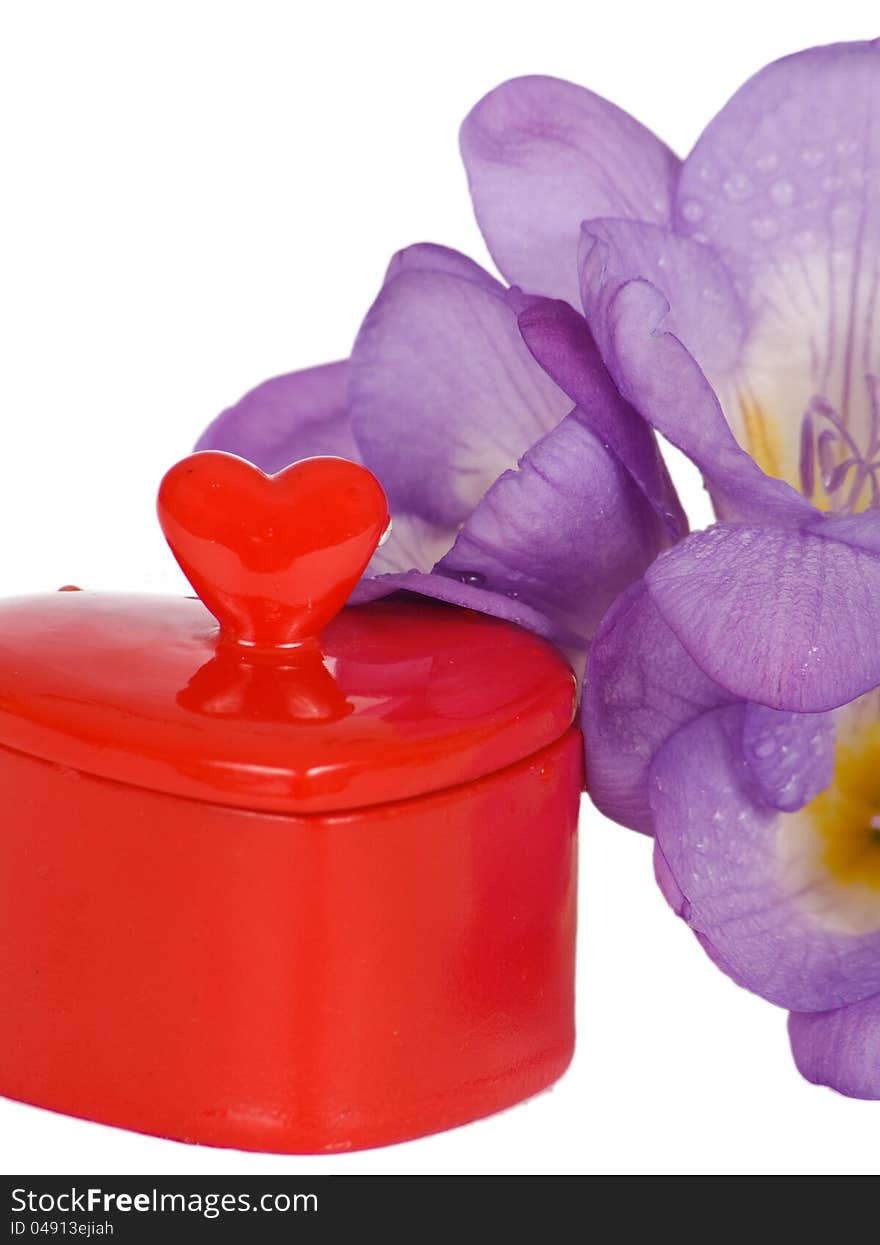 Chest Heart And Purple Freesia