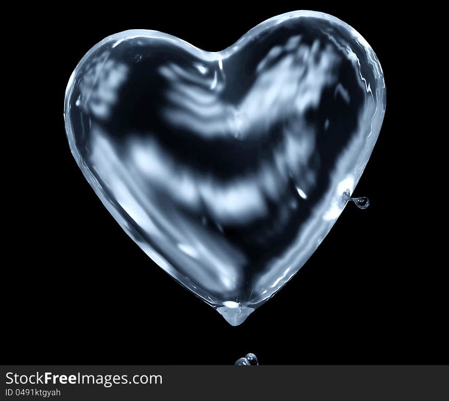 3d image of  water heart