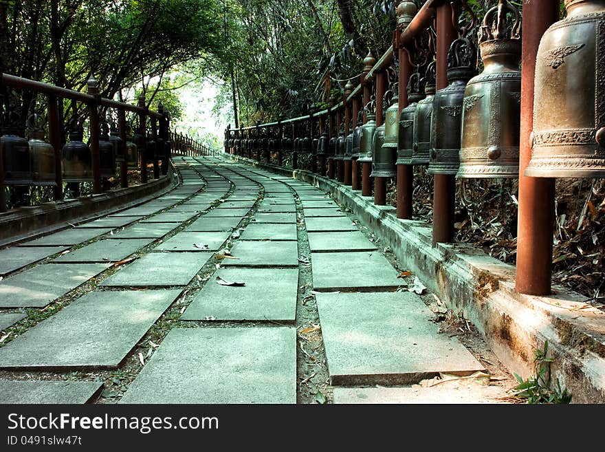 Walkway bell doi tung chiangrai thailand