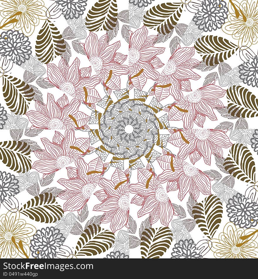 Abstract floral pattern illustration decorative element. Abstract floral pattern illustration decorative element