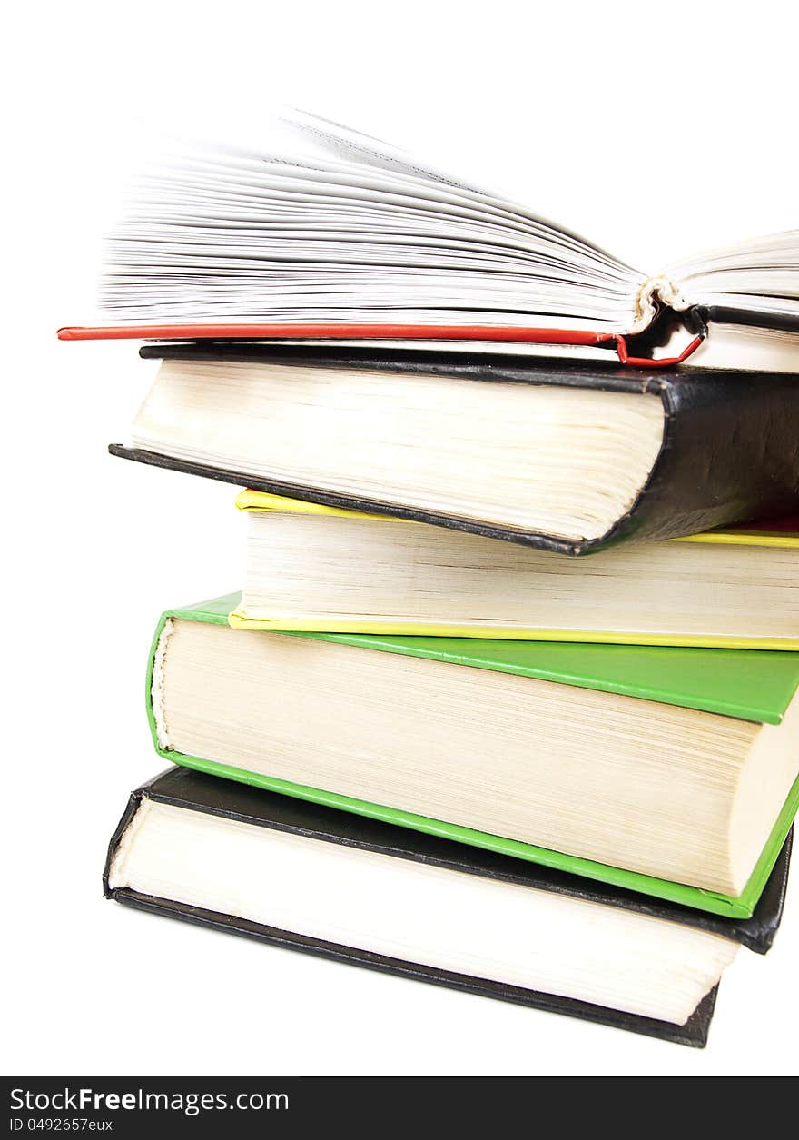 Book stack  on a white background. Book stack  on a white background