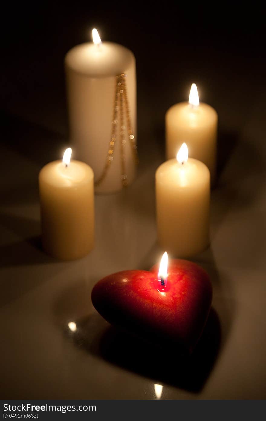 Candles On A Dark Background.