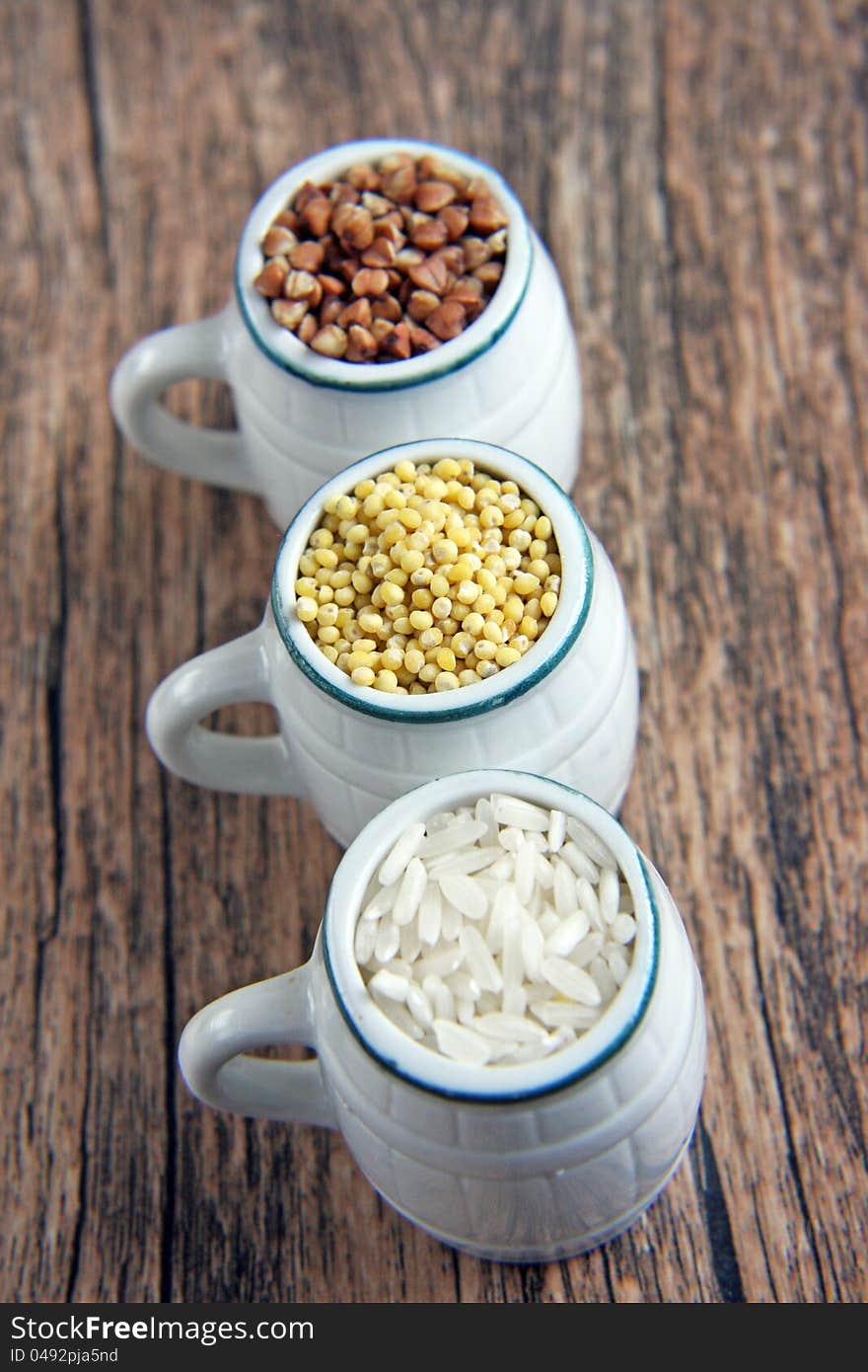 Rice, buckwheat, millet