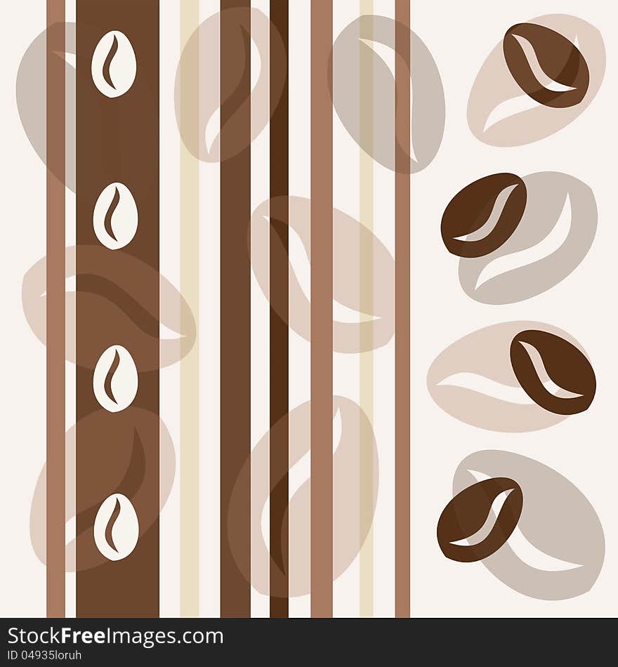 Coffee bean seamless background,  brown and beige. Coffee bean seamless background,  brown and beige