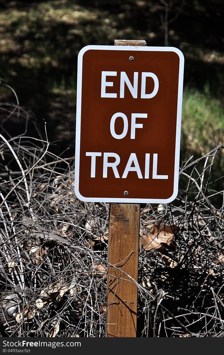 Trail sign at Blue Sky Reserve in Poway CA. Trail sign at Blue Sky Reserve in Poway CA