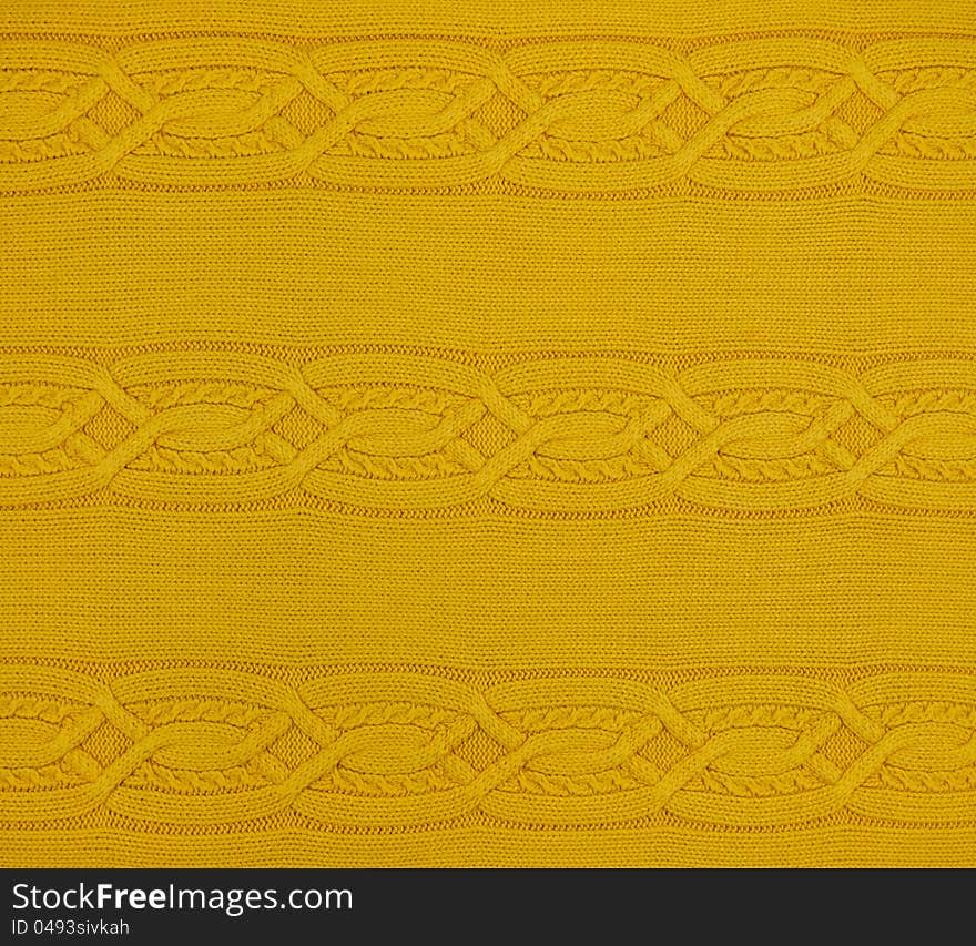 Yellow knitted pattern, texture, background