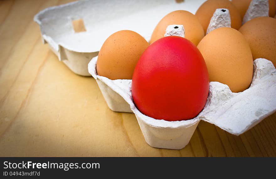 Red Easter egg is a symbol of life