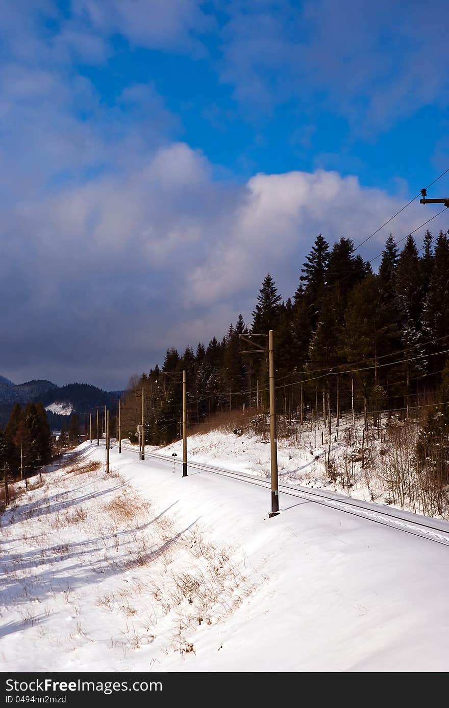 Railway in mountains