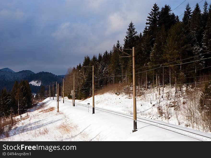 Railway in mountains