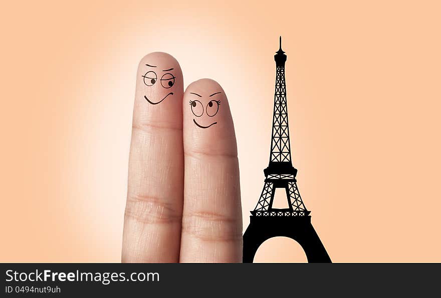 A finger couple dream to travel