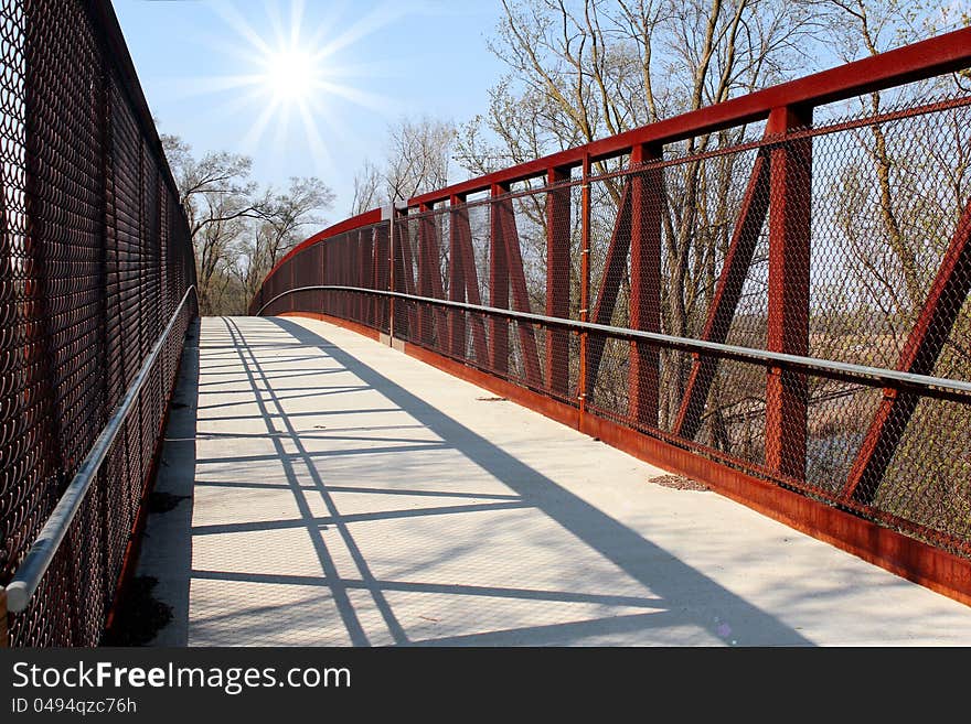 Pedestrian bridge over the river