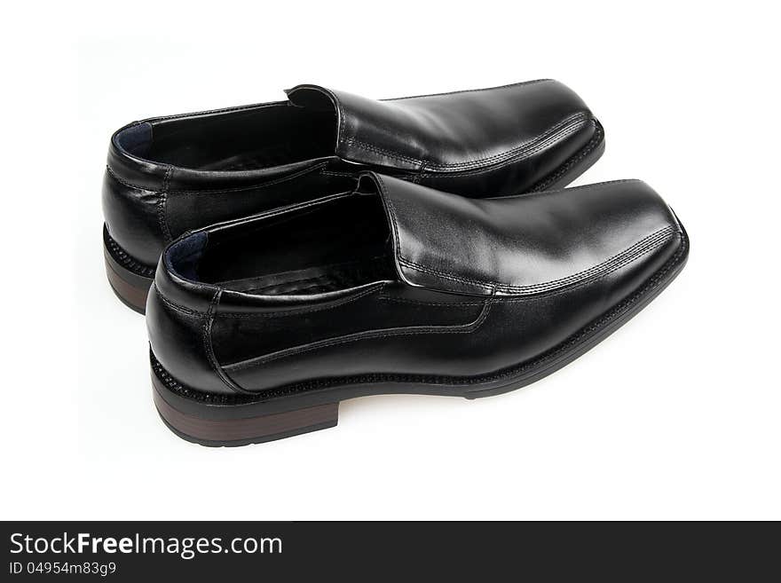 Black man's shoes on a white background. Black man's shoes on a white background.