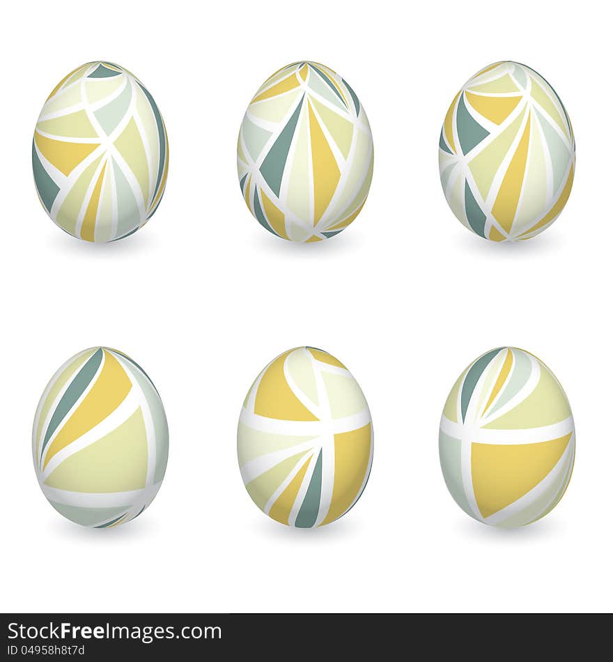 Set of colorful easter eggs, vector illustration