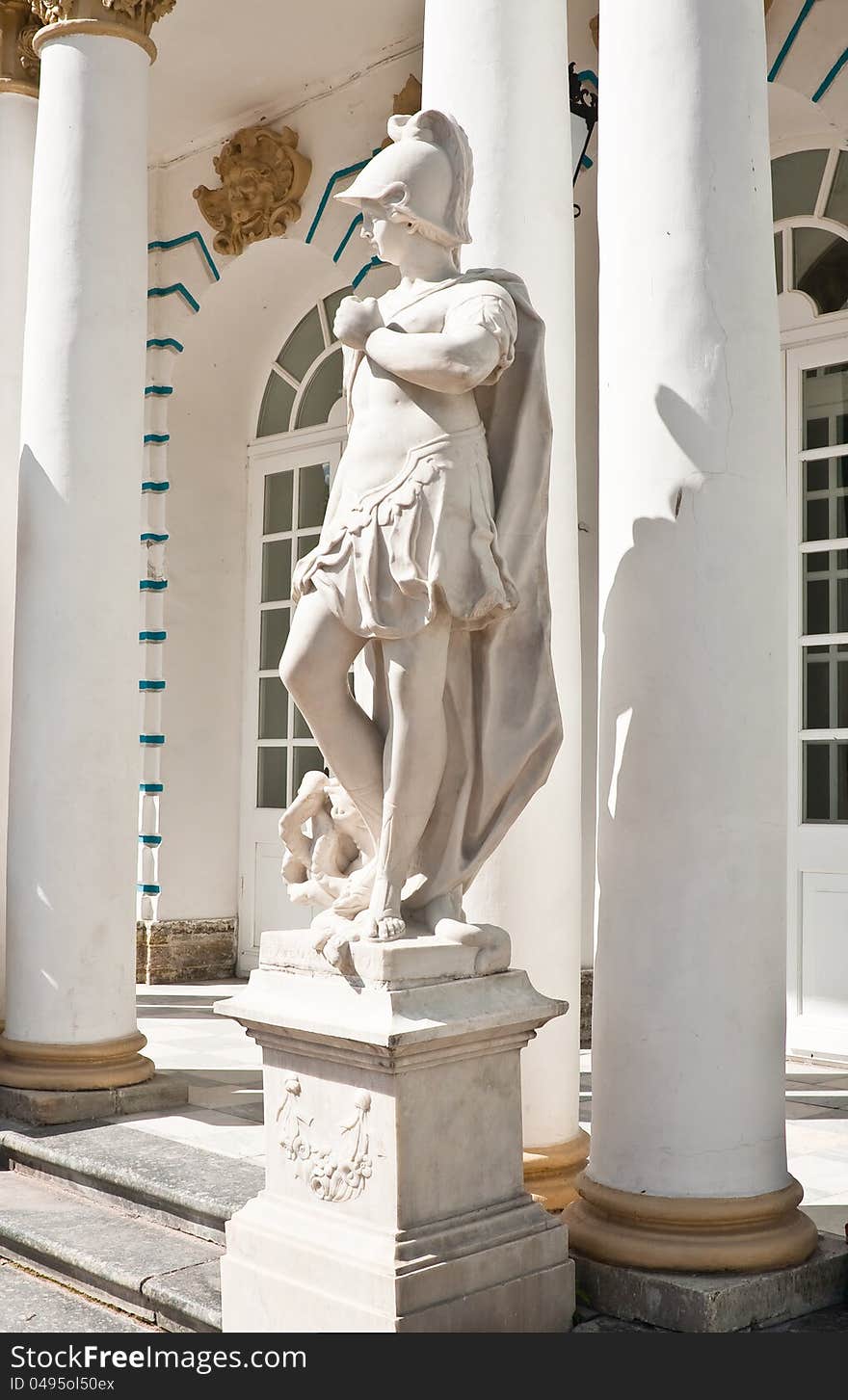 The statue in the ensemble of the Catherine Palace. St. Petersburg, Tsarskoye Selo. Russia. The statue in the ensemble of the Catherine Palace. St. Petersburg, Tsarskoye Selo. Russia