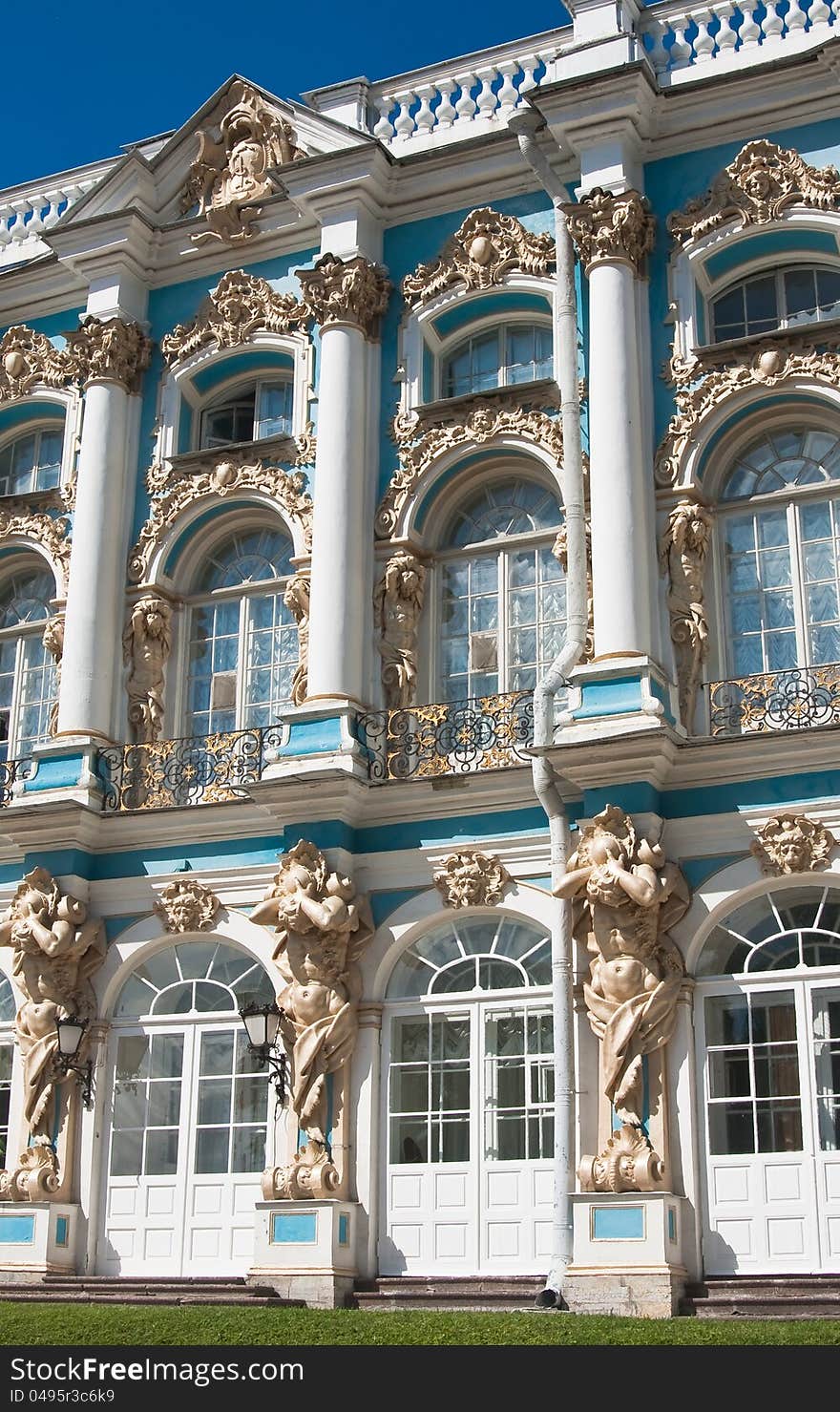 The Catherine Palace, located in the town of Tsarskoye Selo (Pushkin), St. Petersburg, Russia. The Catherine Palace, located in the town of Tsarskoye Selo (Pushkin), St. Petersburg, Russia