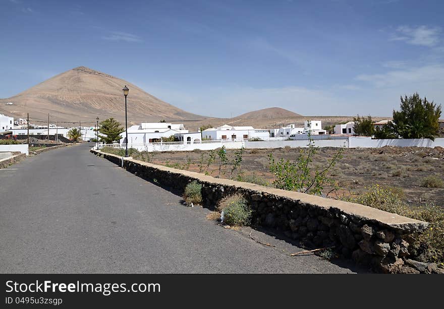 La Aromada - typical Lanzarote city landscape. La Aromada - typical Lanzarote city landscape